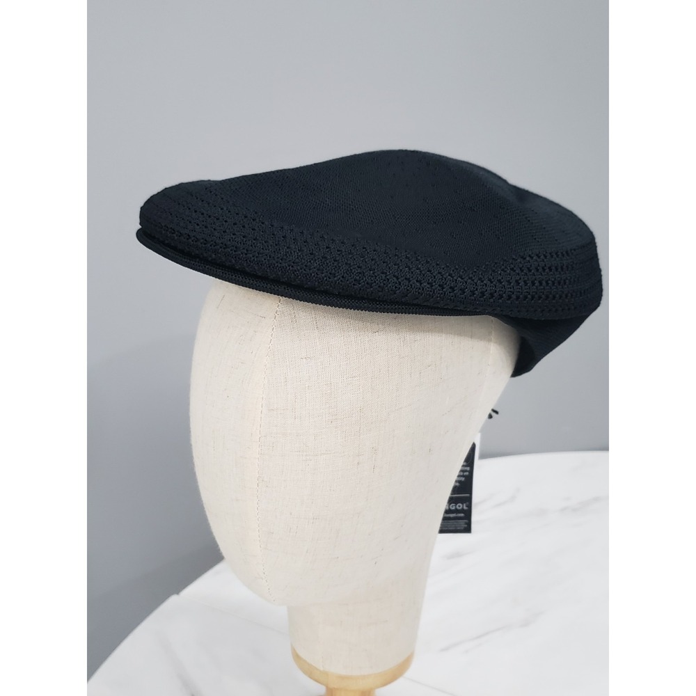 NEW SMALL Kangol tropic 504 VENTAIR Ivy Cap Hat IN BLACK newsboy golf prep